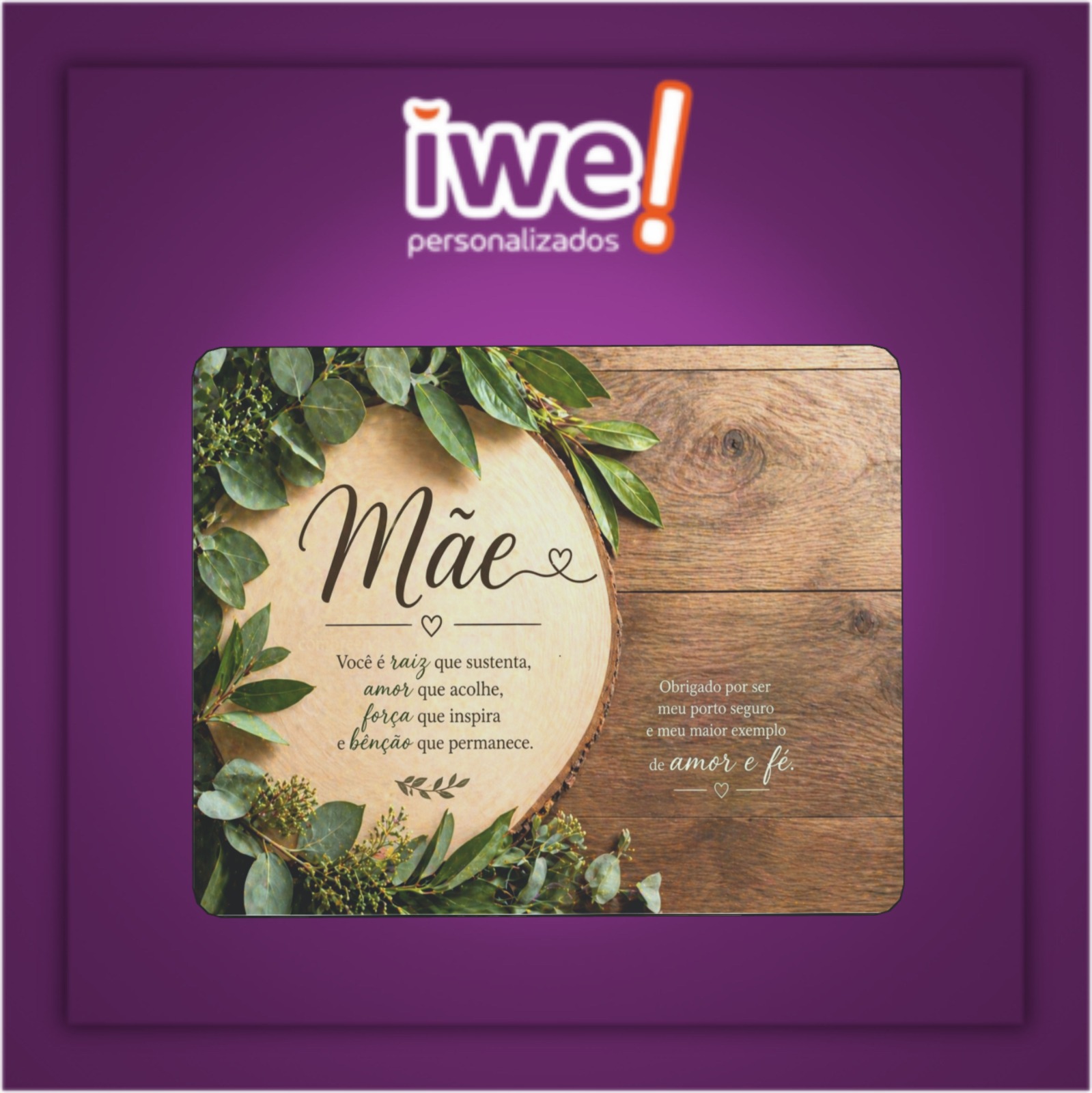 Mousepad Retangular Liso 27,5 x 22 cm ( Mãe )
