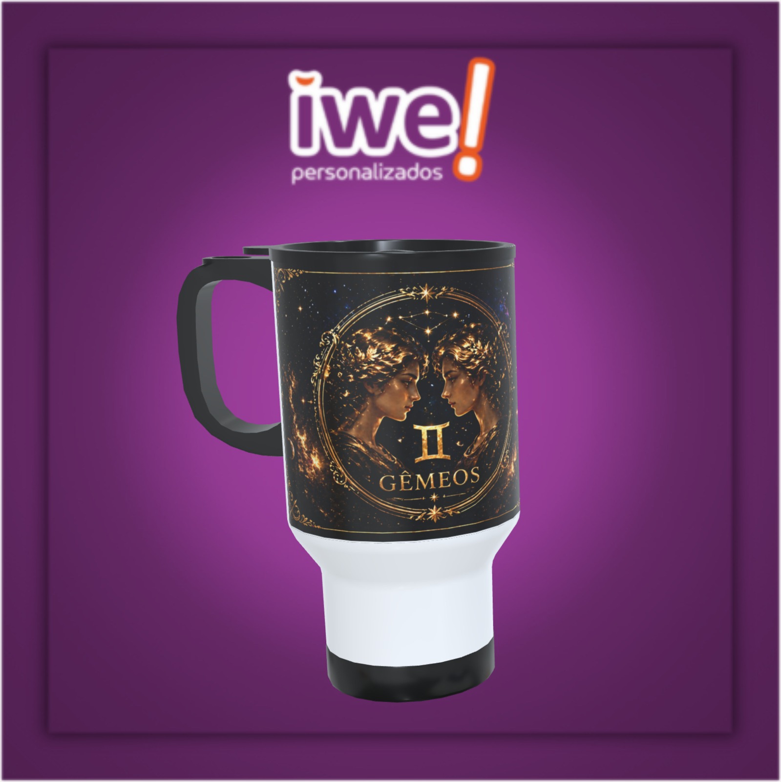 Copo Térmico Viagem C/Tampa Personalizado Signo