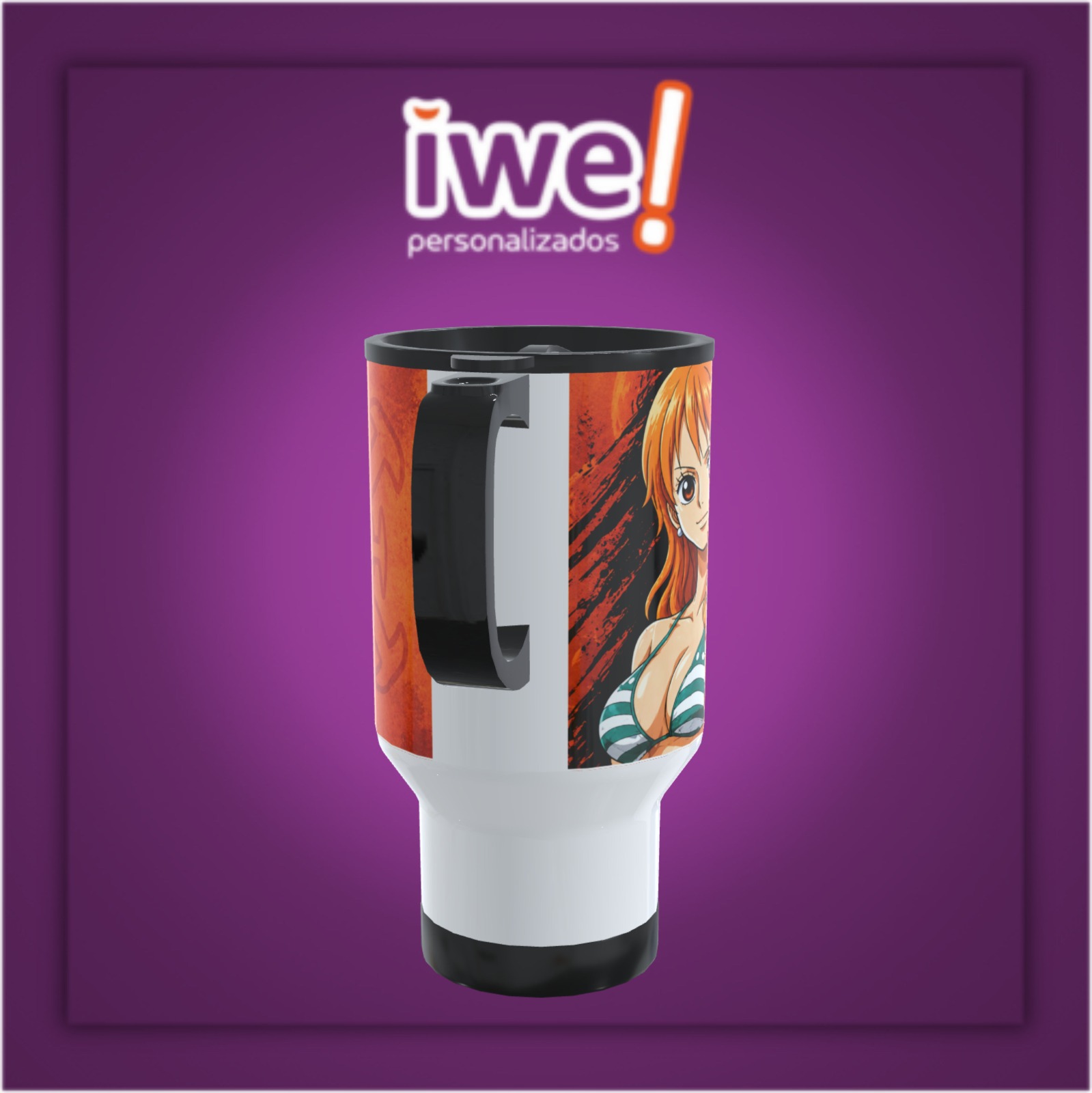 Copo Térmico Viagem C/Tampa Personalizado Nami - Imagem 4