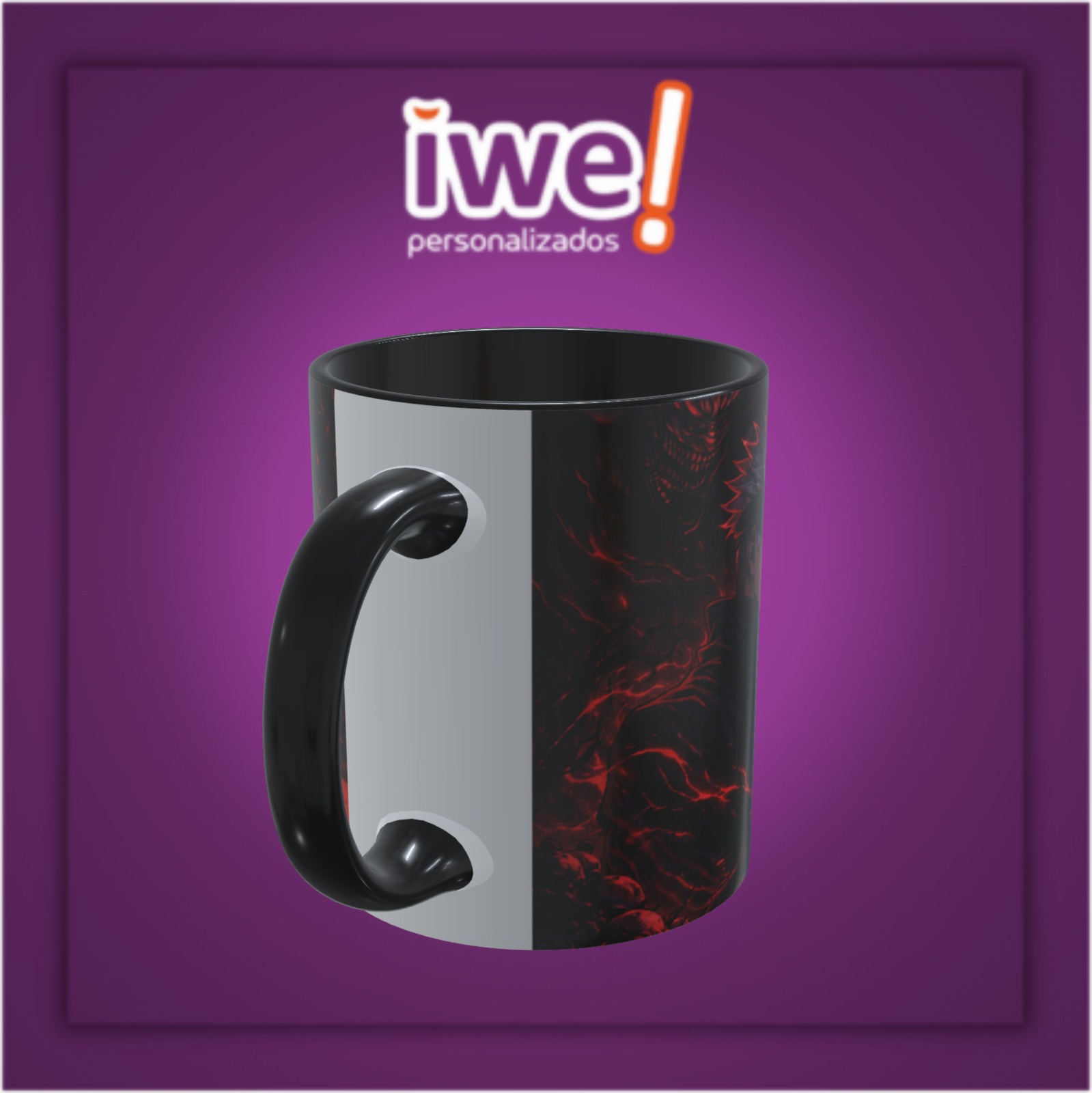 Caneca Branca C/Interior E Alça Preta Jujutsu Kaisen - Imagem 4